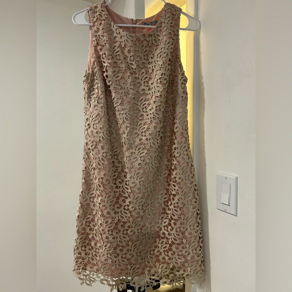 Pink dress with lace